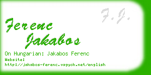 ferenc jakabos business card